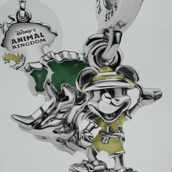 2024 Disney Parks Animal Kingdom Mickey Mouse & Tree Of Life Pandora Charm NEW - Picture 1 of 2